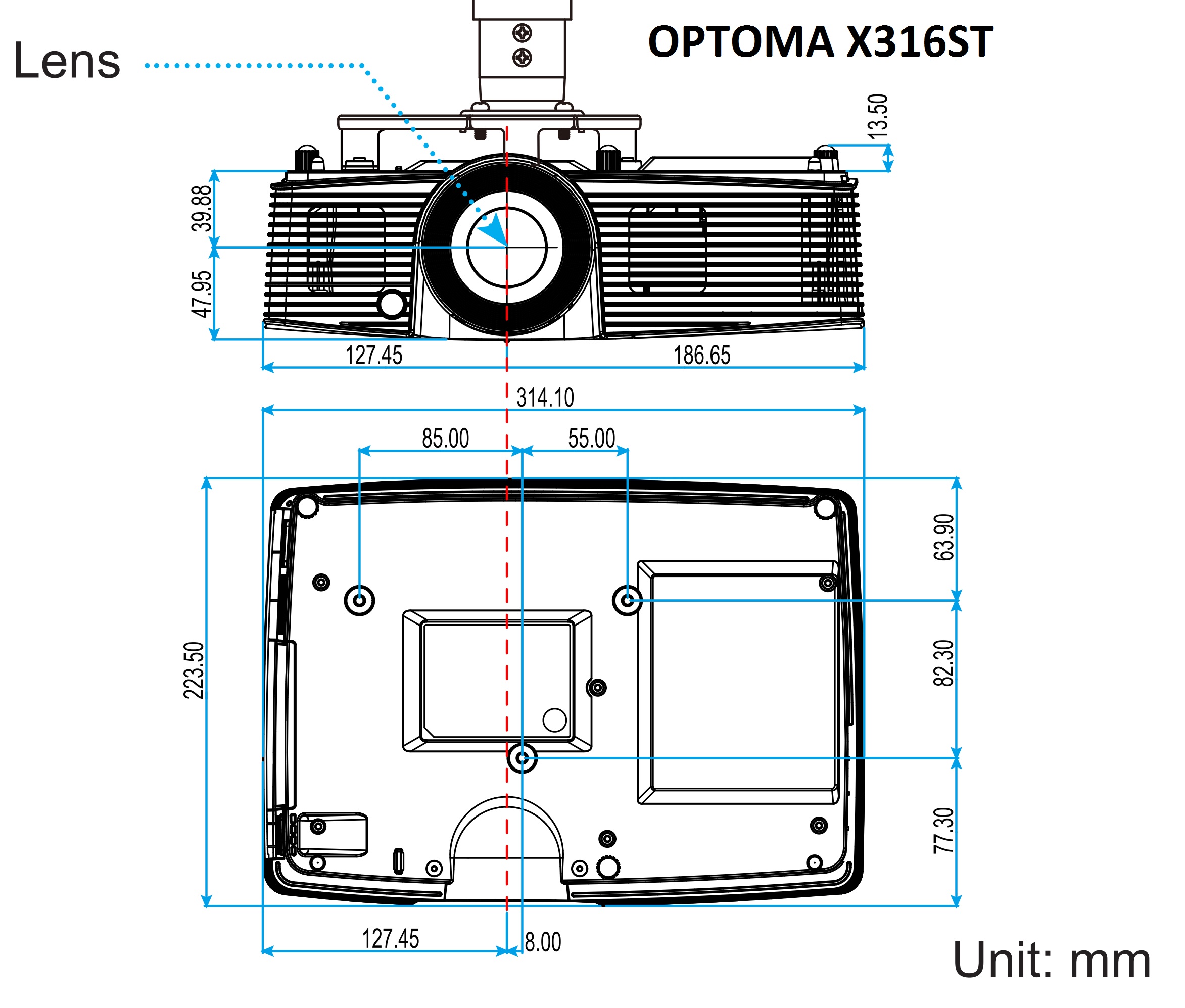 Optoma X316ST 3.4k ANSI Lm 4:3 Short Throw 0.617:1 1DLP 1024x768 XGA - Imatge 4